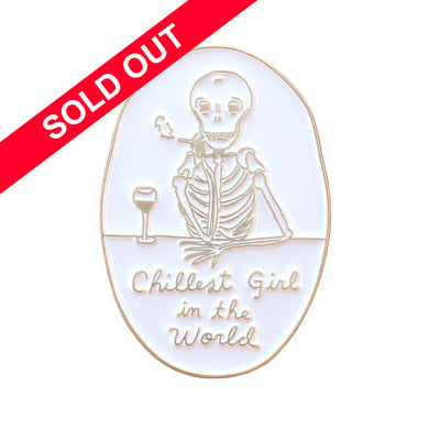 Drawing Olive - Chillest Girl Pin (Antique Gold)