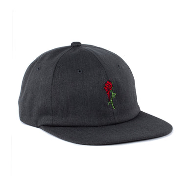 Rose 6 Panel Unstructured Hat (Charcoal)